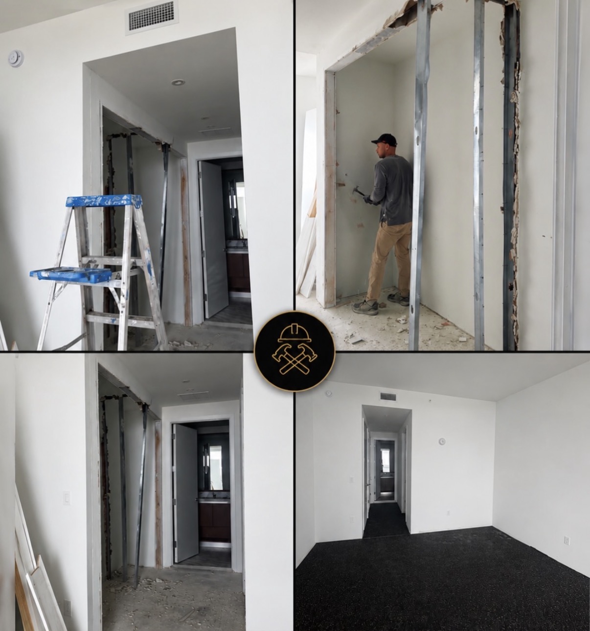 GNZ Construction room addition framing and wall-opening project in progress