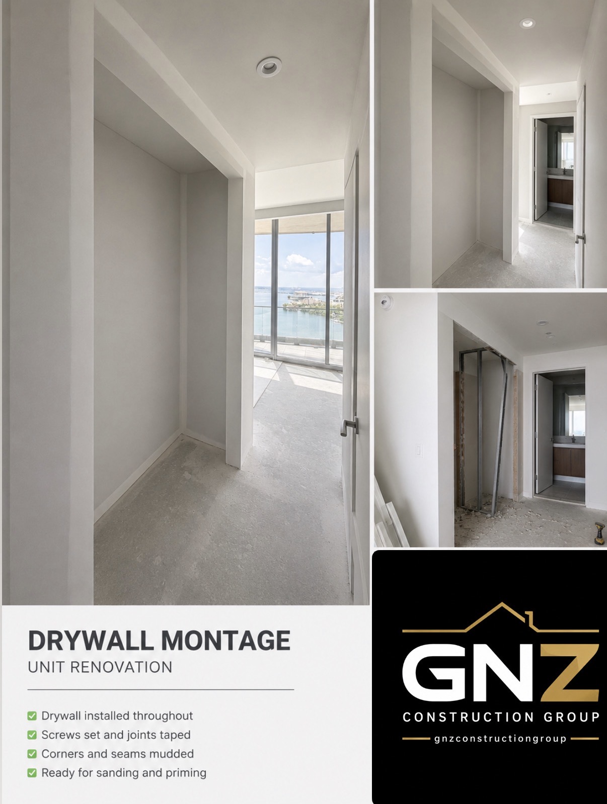 GNZ Construction drywall installation and tenant improvement project
